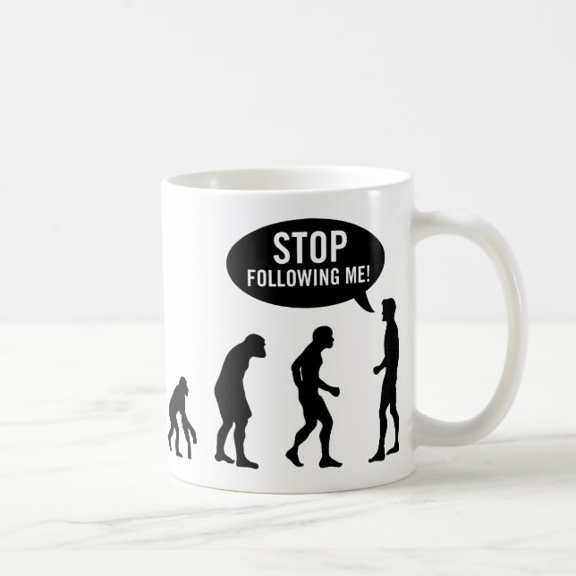 Caneca De Café evolução - pare de seguir-me! (Direita)