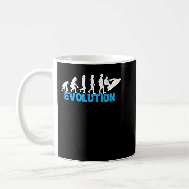 Caneca De Café Evolution Jet Ski Funny Water Sport Boating Gift (Esquerda)