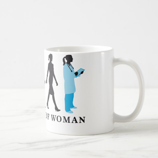 Caneca De Café evolution of woman female doctor (Direita)