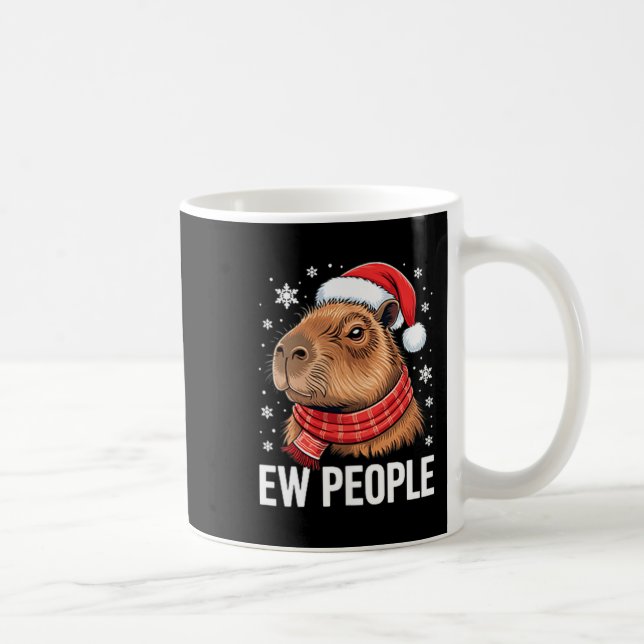 Caneca De Café Ew People Capybara Christmas Funny Introvert Holid (Direita)