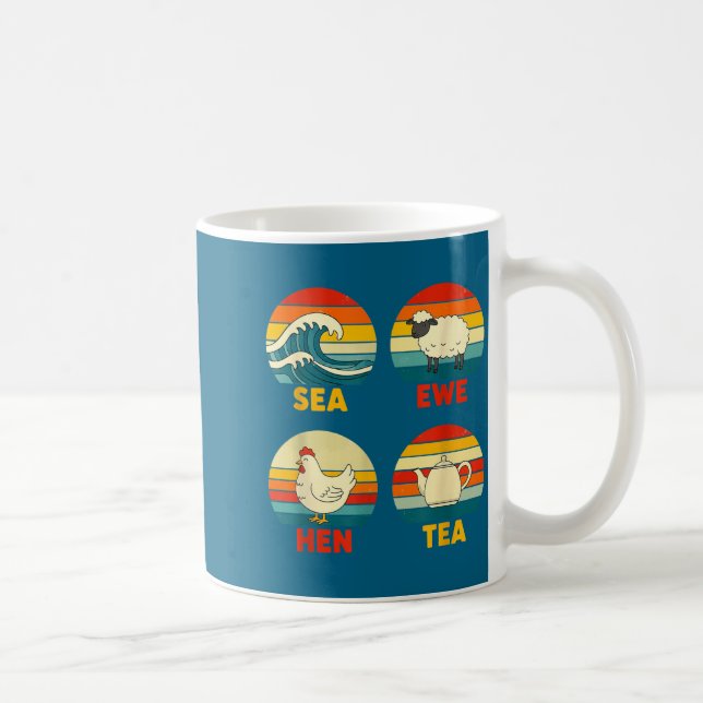 Caneca De Café Ewe Quote Sea Hen Tea Sunset Apparel (Direita)