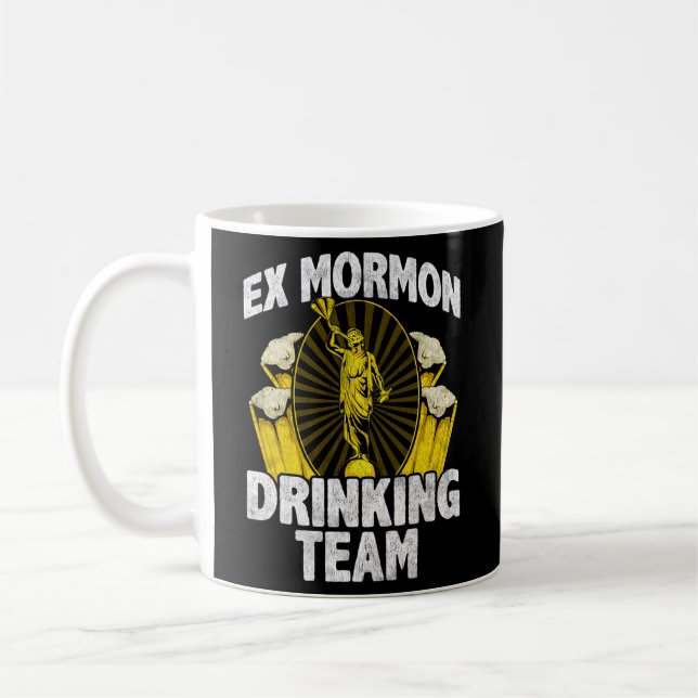 Caneca De Café Ex Mormon Ts Anti Religião Equipe Bebendo (Esquerda)