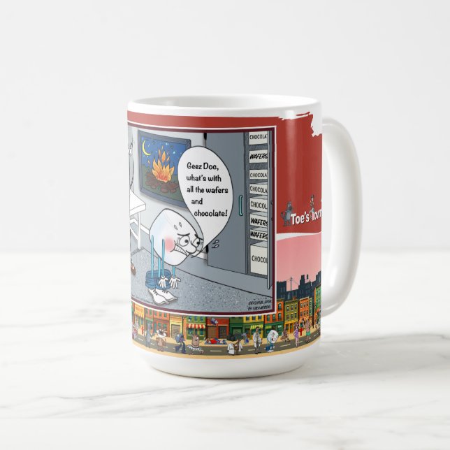 Caneca De Café Exame de Próstata Marshmallow | Fique Bem Clássico (Frente Esquerda)