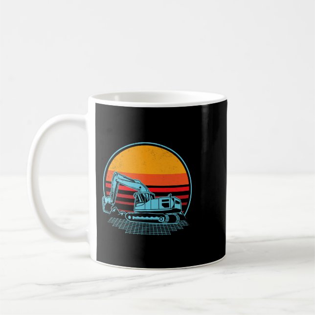 Caneca De Café Excavator Ex Retro Desenho estético sunset (Esquerda)