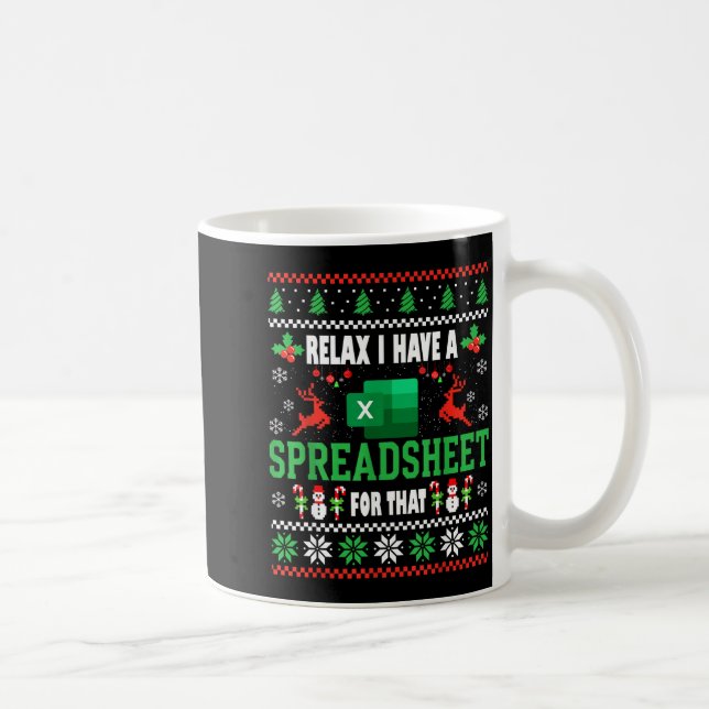 Caneca De Café Excel Ugly Christmas Sweater I Have A Spreadsheet  (Direita)