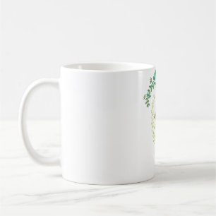 Caneca De Café Excelente Egret padrão floral de aves