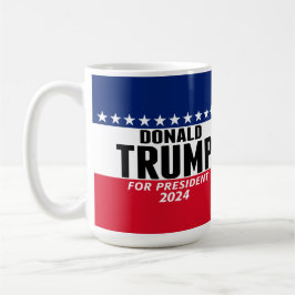 Caneca De Café Excelente Trump 2024 Keep America - azul vermelho