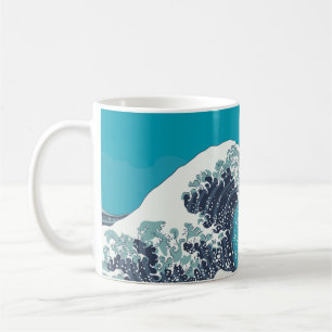Caneca De Café Excelente Wave e Monte Fuji vintage madeira japone