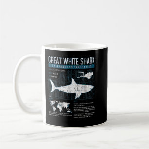 Caneca De Café Excelente White Shark Science Facts Geek Graph
