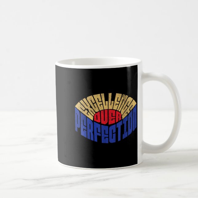 Caneca De Café Excellence Over Perfection Mindset Leadership Retr (Direita)