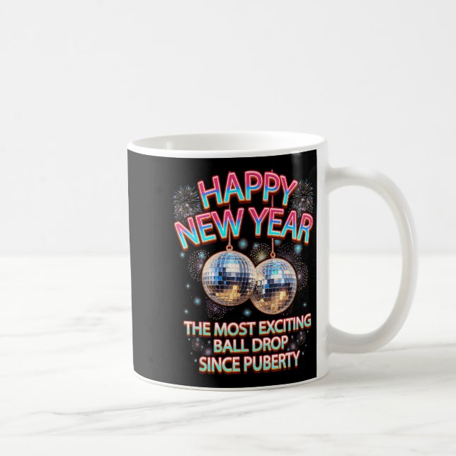 Caneca De Café Exciting Ball Drop Since-puberty Happy New Year Di (Direita)