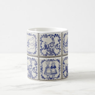 Caneca De Café Exclui Azulejos de Padrão de Folha