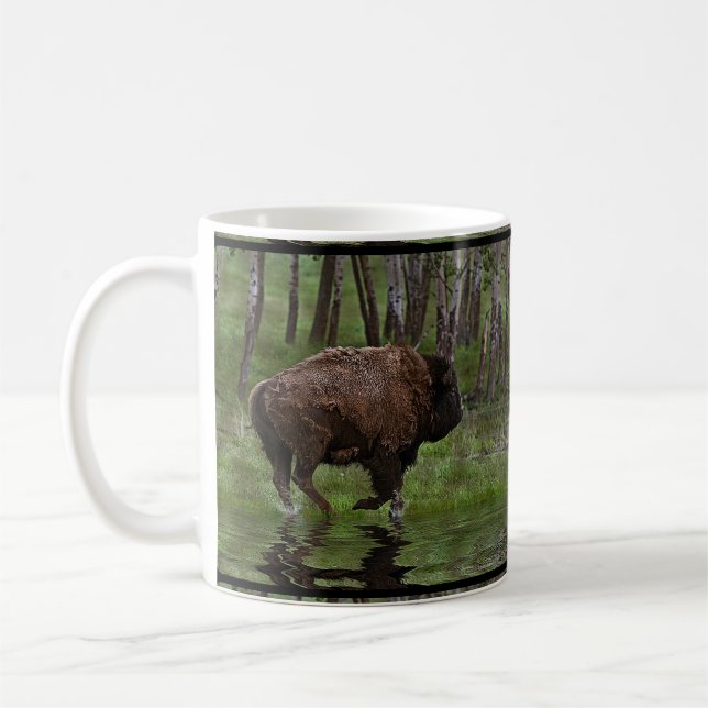 Caneca De Café Executando o Designer de Buffalo e Forest Bison-lo (Esquerda)
