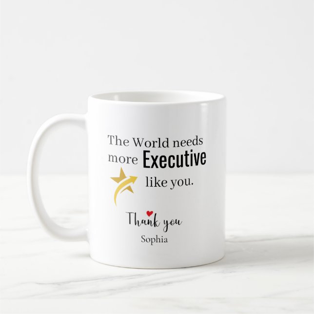 Caneca De Café Executivo Agradecido — Nome Personalizado (Esquerda)