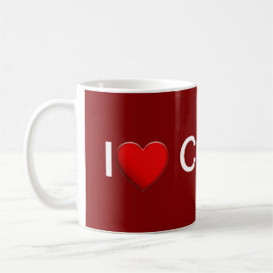 Caneca De Café EXEMPLO: APENAS COR / vermelho escuro + texto