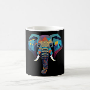 Caneca De Café Exemplo de baixo teor de poli do elefante em forma