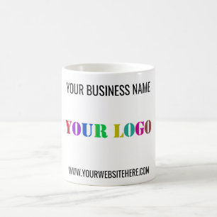 Caneca De Café Exemplo de logotipo de empresa personalizado e de