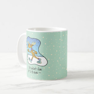 Caneca De Café Exercício Corrente de Reindeer Natal