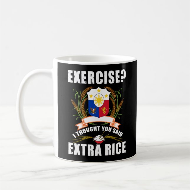 Caneca De Café Exercício Eu Pensei Que Você Disse Filipinas Extra (Esquerda)