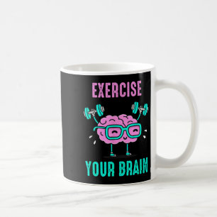 Caneca De Café Exercite seu cérebro Escrevendo seu cérebro Engraç