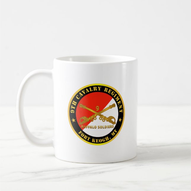 Caneca De Café Exército - 9º Regimento de Cavalaria - Fort Keogh, (Esquerda)