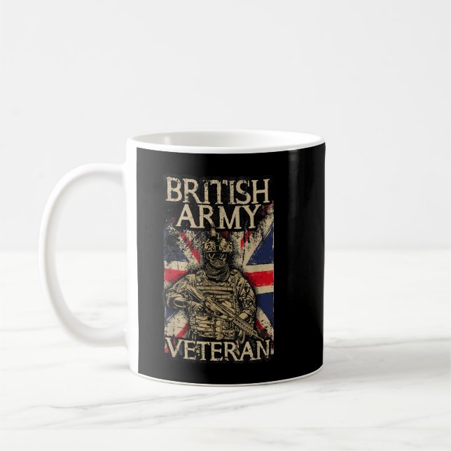 Caneca De Café Exército britânico Veteran Soldier Union Jack Flag (Esquerda)