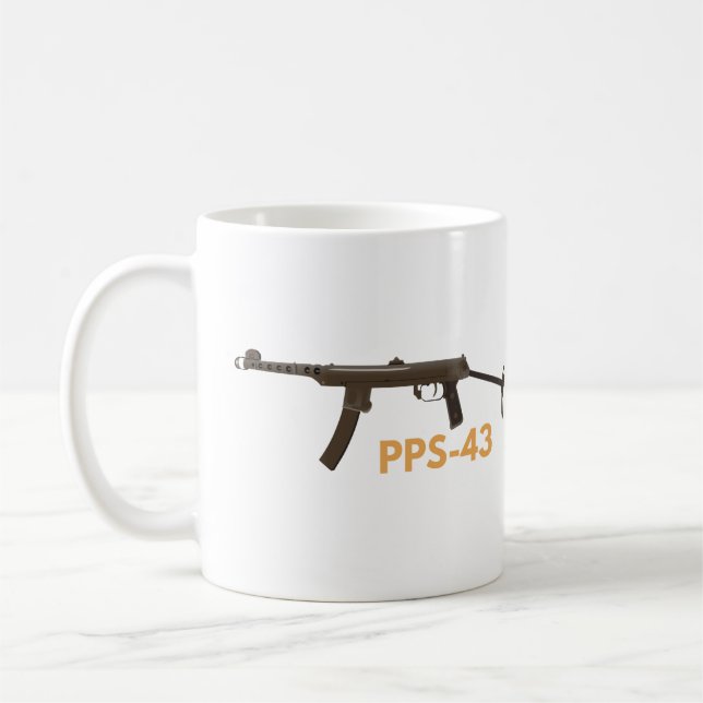 Caneca De Café Exército de Submáquina Soviético WW2 PPS-43 (Esquerda)