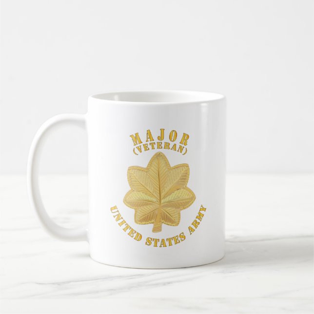 Caneca De Café Exército - Major - MAJ - Veterano - V1 (Esquerda)