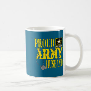 Caneca De Café Exército Orgulhoso do Marido Minimal Masculino Mil