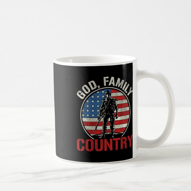 Caneca De Café Exército Patriótico dos EUA de Bandeira dos EUA (Direita)