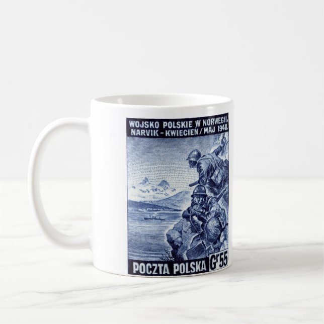 Caneca De Café Exército polonês de WWII em Narvik, Noruega (Esquerda)