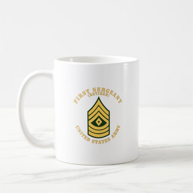 Caneca De Café Exército - Primeiro Sargento - 1SG - Aposentado -  (Esquerda)