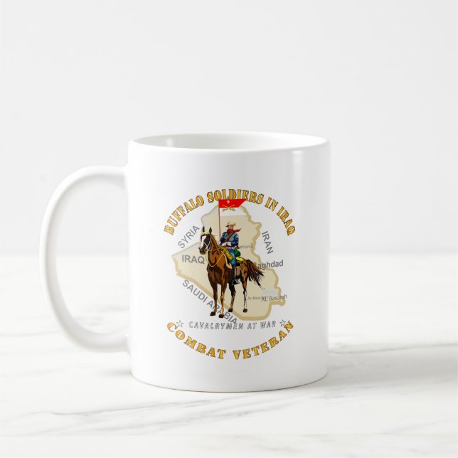 Caneca De Café Exército - Soldados Buffalo no Iraque - Cavaleiros (Esquerda)