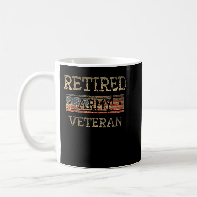 Caneca De Café Exército Veterano Aposentado Exército Americano Ba (Esquerda)