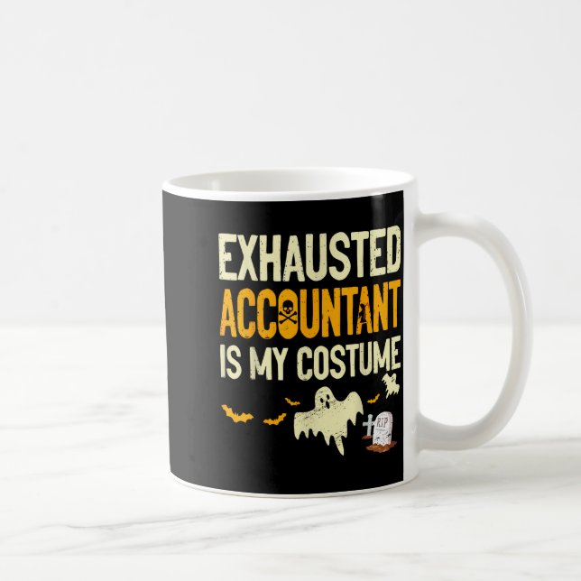 Caneca De Café Exhausted Accountant Cpa Halloween Funny Accountan (Direita)