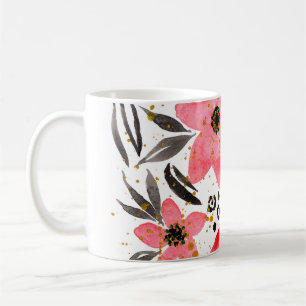 Caneca De Café Exótica Tropical de Abstrato de Pintura Mão 