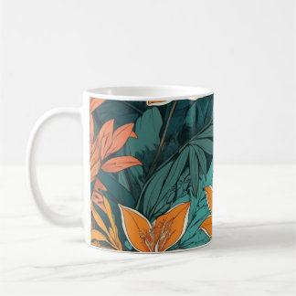 Caneca De Café Exótico Floral Botânico Tropical