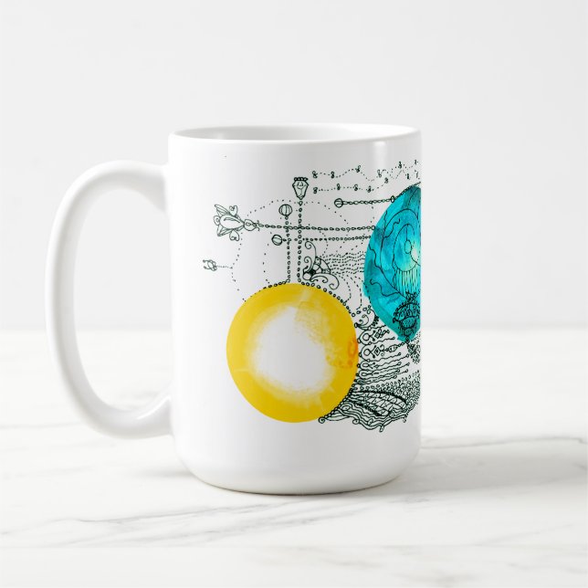 Caneca De Café Expansão do Universo Retenções Infinitas Promessas (Esquerda)