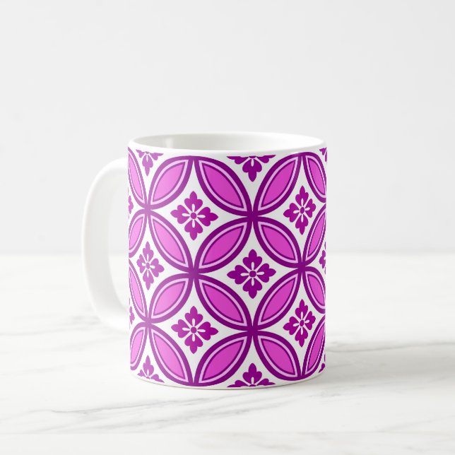 Caneca De Café Expedição com Motif Flor, Orquídea e Roxo Profundo (Frente Esquerda)
