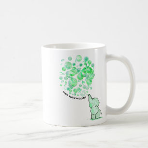Caneca De Café Explode Balões Verdes Sensibilização Para A Saúde