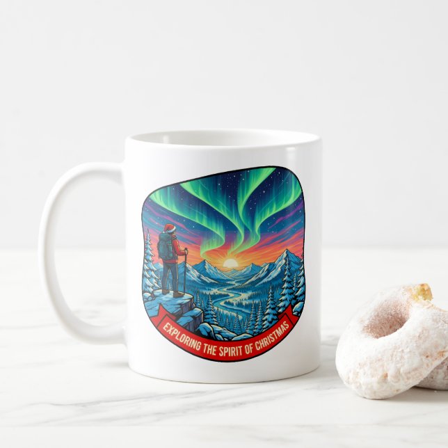 Caneca De Café Explorar o Espírito da Arte de Natal (Com Donut)