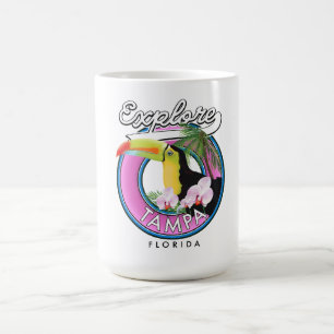 Caneca De Café Explore Tampa Flórida logotipo retrô
