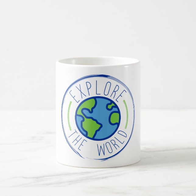 Caneca De Café explore the world travel sticker (Centro)