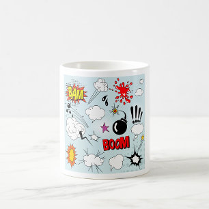 Caneca De Café Explosão de Quadrinhos Retrô Pop Art