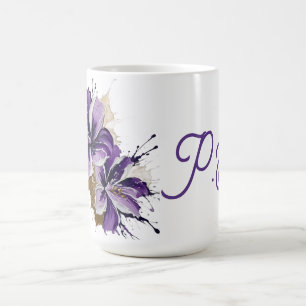 Caneca De Café Explosão floral roxa