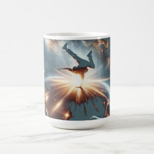 Caneca De Café Explosão Galáctica de Breakdance em Espaços Profun