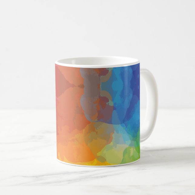 Caneca De Café Explosões de Cores Vibrantes (Frente Esquerda)
