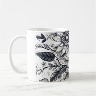 Caneca De Café expressão artística impressionista das flores do s