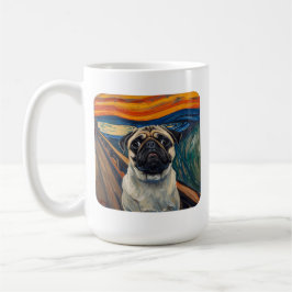 Caneca De Café Expressionist Angst Painting–Inspired Pug Art