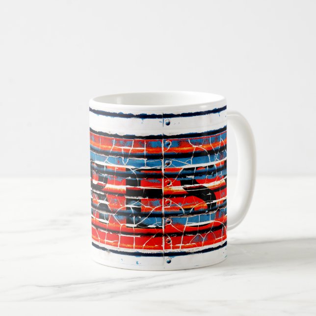 Caneca De Café "Expresso" - Tinta Rústica de Peeling (Frente Esquerda)